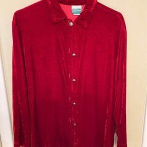 Coldwater Creek Red Velvet top-Sz Large